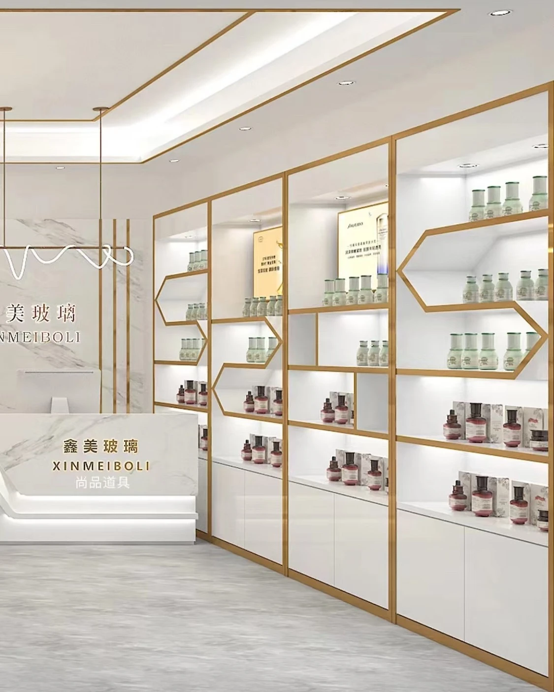 Shopping Mall Showroom Display For Cosmetic Store